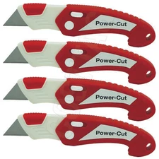 4-Pack Folding Utility Knife Box Cutter, Quick Change Blade with Lock Blade