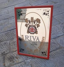 QUADRO A SPECCHIO BIRRA "RIVA" ORIGINALE  VINTAGE ANNI '70 DA COLLEZIONE