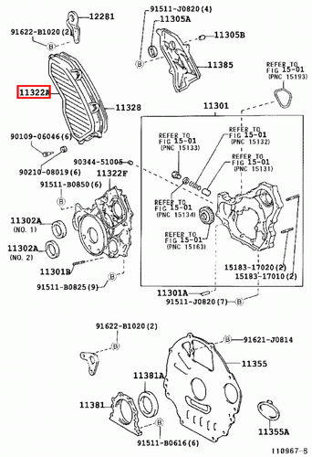 Genuine Toyota LandCruiser 105 Series HZJ 1HZ 4.2 Diesel Timing Belt Cover - Picture 7 of 14