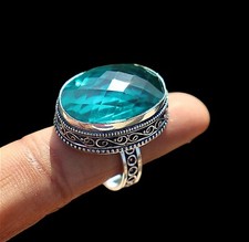 Swiss Topaz Ring 925 Sterling Silver Ring Handmade Gemstone Ring Women's Ring.