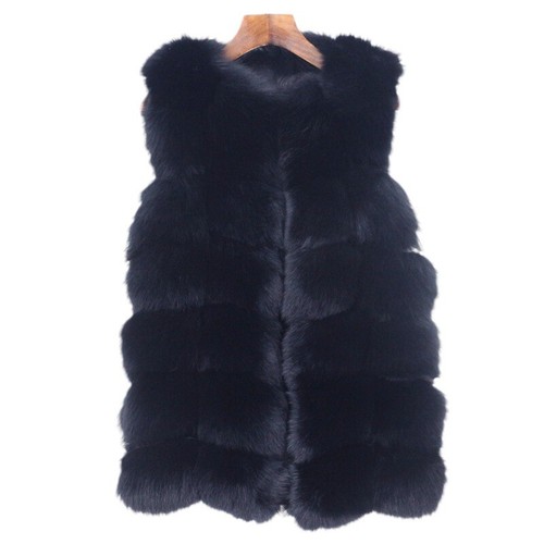 New Fox Fur Vest Women Real Fur Waistcoat Gilet Coats Warm Jackets Waistcoats - Picture 5 of 34