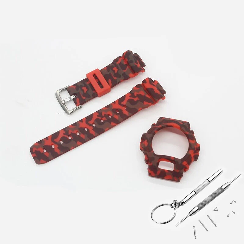 Correa de goma de resina + correa de reloj para Casio DW-6900BB/6900LS DW-6600 DW-3230 Foto 3 de 4