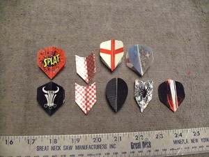 Lot of 9 Used ? Plastic Dart Flights See Pictures Mixed Different Flights , Bull