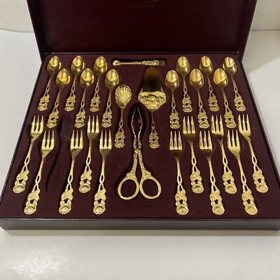 Bestecke Solingen W. Germany 23/24 Karat Gold Plated Flatware