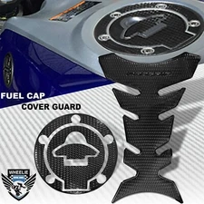PERFORATED BLACK PRO GRIP FUEL TANK PAD+GAS CAP COVER GUARD 14-23 YZF R3/ MT-03