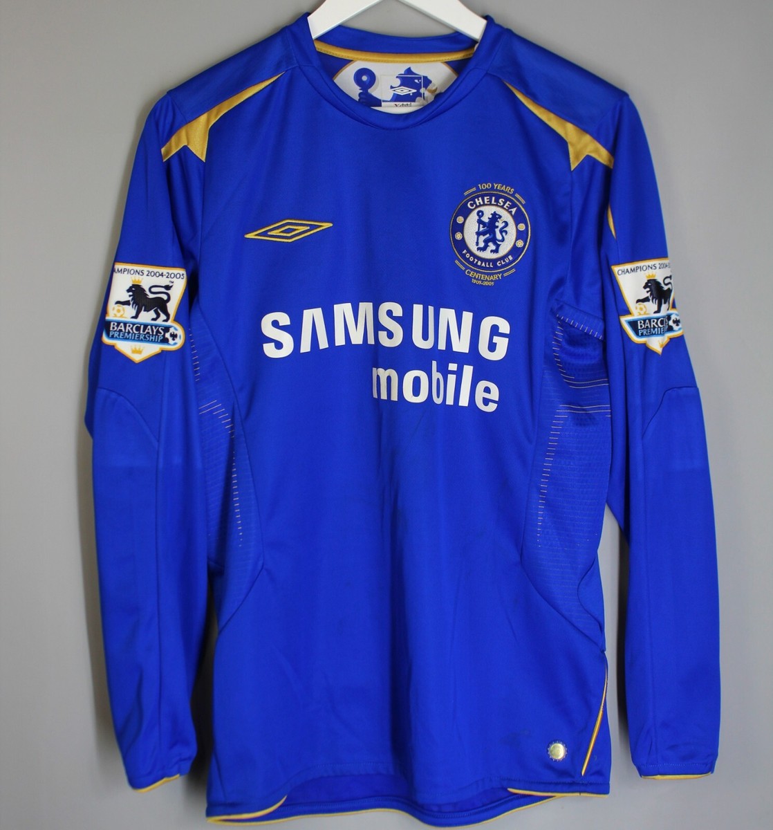 CHELSEA 2005/2006 CENTENARY HOME FOOTBALL SHIRT UMBRO SIZE S LONG