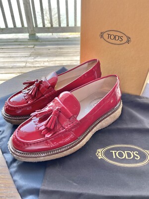 Rare TOD\'S Italy Men Red Leather Penny Loafers Size 10UK / 11US Tods red leather loafers - Gem main image 4