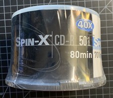 Spin-X CD-R blank discs 50 pk 40X 80 min 700 mb New Sealed