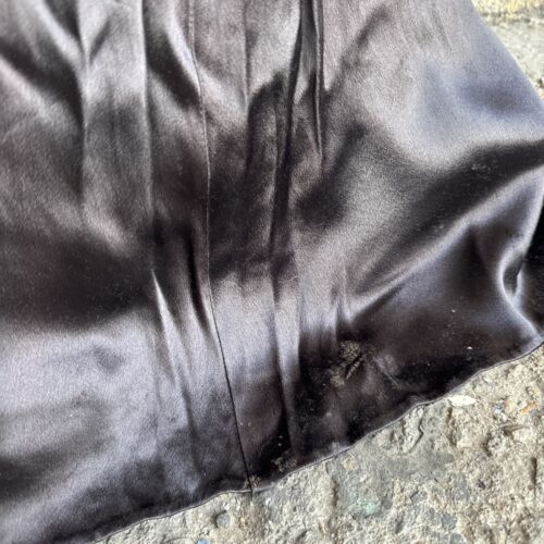 Vintage 1930s Black Silk Satin Gown Dress Art Deco Maxi Long Sleeve Keyhole - Picture 10 of 23