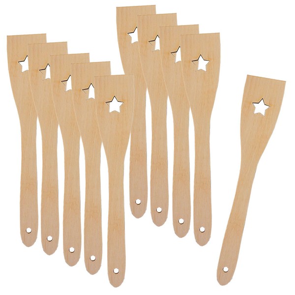 10Er Set Metaltex 570324000 Pfannenwender Aus Buchenholz, Motiv Stern / Backz...-image