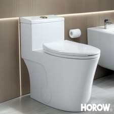 HOROW One Piece Toilet Elongated 10" Rough in with ADA Seat 17" Dual Flush