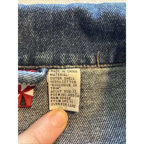 VTG 90s Marlboro Country Store Blue Denim Trucker Jacket Star Tag Mens XL image 10