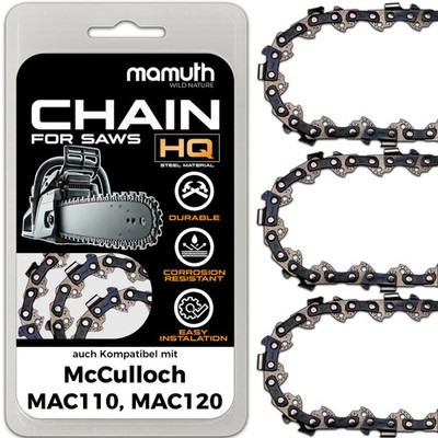 3x Sägekette Kettensäge 30cm 1,3mm 3/8'' 44 TG für McCulloch MAC110, MAC120