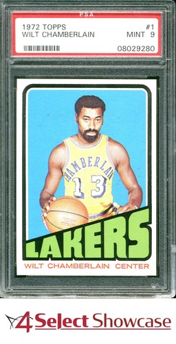 1972 TOPPS #1 WILT CHAMBERLAIN LAKERS HOF PSA 9