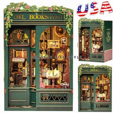 Book Nook Kit DIY Miniature House Kit Wooden Puzzle Booknooks Kit for Adults LED