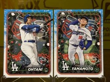 2024 Topps Holiday Shohei Ohtani Yoshinobu Yamamoto RC Dodgers 2 Card Lot Japan
