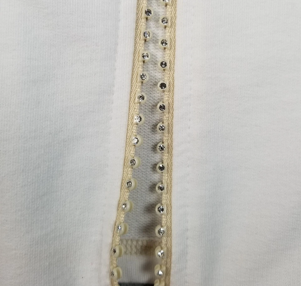 Quacker Factory Vest Women’s Large L White Sleeveless Full Zip Mock Neck Stretch - Image 4 of 4