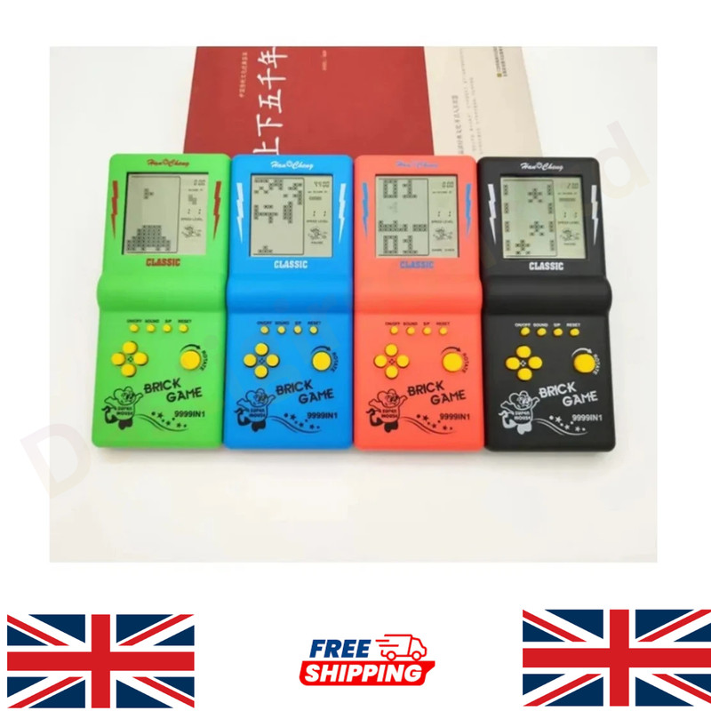 Retro Brick Game Console Handheld Arcade with Big LCD Screen Calculator Games