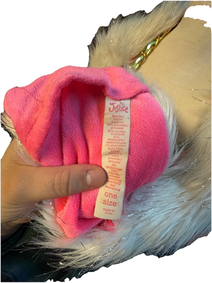 Y2K Justice Bufanda de Piel Animal Mofeta Panda Brilla Linda Bufanda Escena Peluda Rave Foto 4 de 4