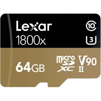 Lexar Professional 1800x 64GB microSDXC UHS-II Card (LSDMI64GCBNA1800A)