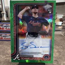 2025 Topps Chrome Logofractor Spencer Schwellenbach Rookie Auto Green /99 #RA-SS