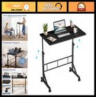Portable 31.5" Adjustable Height Walking Pad Desk, Laptop Stand, Lockable Wheels