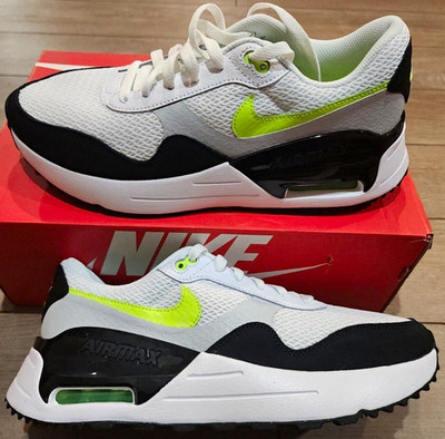Nike Air Max SYSTM Low Top Mesh Sneakers White/Black/Volt DM9537-100