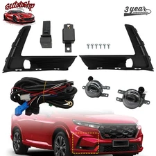 For 2023 2024 Honda CR-V CRV LED Fog Light Set w/ Clear Lens Bezels Switch Wires