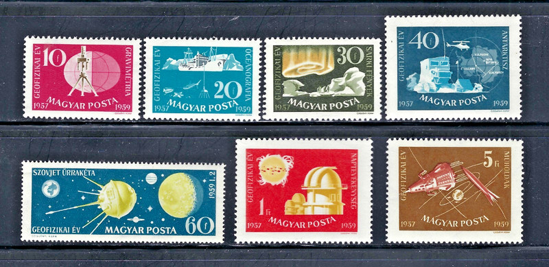 Hungary 1959 #1212-1218 MNH International Geophysical Year/Lake Balaton