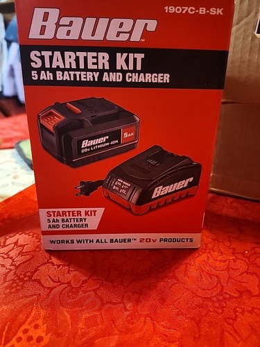 New Bauer 1907C-B-SK Starter Kit 20V 5Ah Battery and Charger - Picture 2 of 5