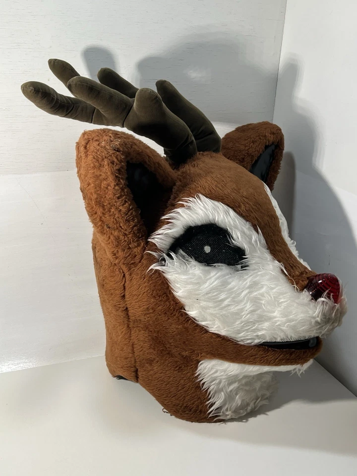 Disfraz de mascota de reno de colección traje de cuerpo completo con astas de cabeza cascos talla única Foto 3 de 4