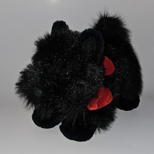 Ganz Bros Heritage Collection 9" Solid Black Scottie Dog Plush Red Bow Terrier