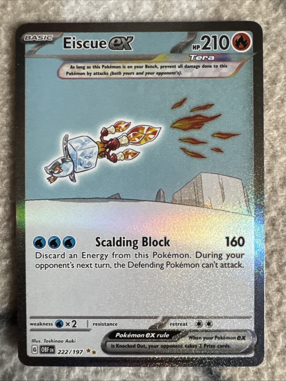 Eiscue ex 222/197 Sv03: Obsidian Flames Holo