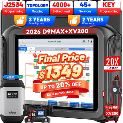 XTOOL D9MAX J2534 Programming Car Diagnostic OBD2 Scanner Bidirectional 45+Reset