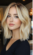 Ombre Blonde Highlight Wave 100 Human Hair Lace Front Wigs Brown Roots