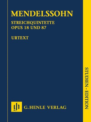 Study Score Mendelssohn String Quintets Op 18 & 87 Music Henle Urtext 7x10 Book