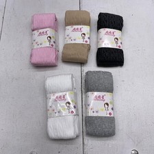 Tutuxing Leggings Girls One Size 5 Pack Multicolor Cable Knit Textured Overknee