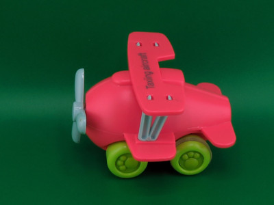 ALASOU Plane Toddler Toy - Taxiing Aircraft Red Light Blue Push & Go Plane