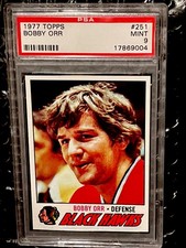 1977 BOBBY ORR TOPPS BASE BLACK HAWKS PSA 9 MINT BRUINS HOF !!!