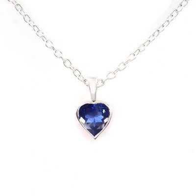 Makelloser Ceylonblauer Saphir Anhänger, 925 Sterling Silber, AAA 6x6 MM Herz
