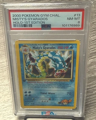 2000 Pokémon Gym Chall Holo Rare Misty’s Gyarados First Edition 13/132 PSA 8