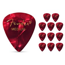 Fender 351 Premium Celluloid Guitar Picks 12-Pack Red Moto Medium