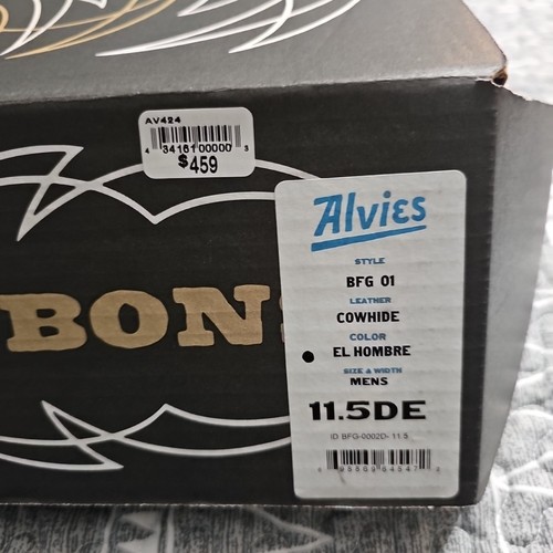 Alvies Billy GibbonsZZ Top BFG 01 MSRP $459 Men's 11.5DE El Hombre Cowboy Boots - Picture 2 of 12