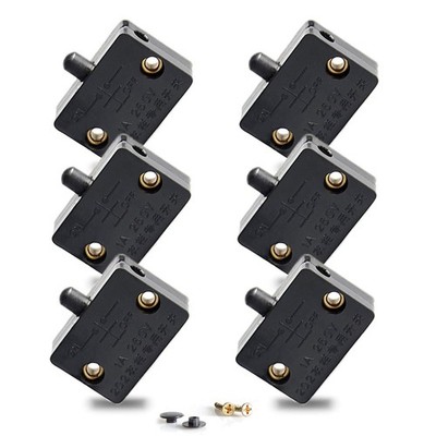 6Pcs On Off Door Switch for Closet Light Black Normally When Opens