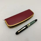 PELIKAN 140 Green Striped Piston Fountain Pen 14k EF Nib Vintage 50s EXCELLENT