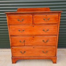 Large Antique Style Mahogany Chest of 2 over 3 Drawers on Bracket Feet Bedroom