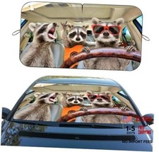 Funny Raccoon Car Windshield Sunshade, Foldable Front Window Sun Shade, color 3