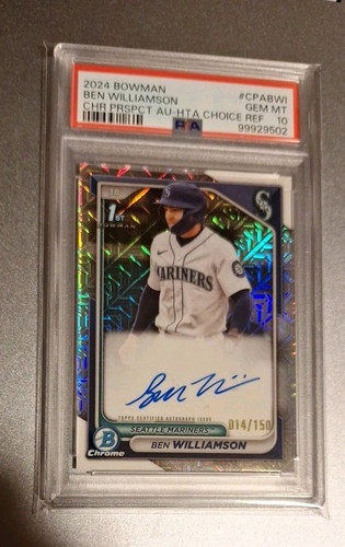 Ben Williamson 2024 Bowman Chrome HTA Choice Auto Card /150 #CPA-BWI PSA 10