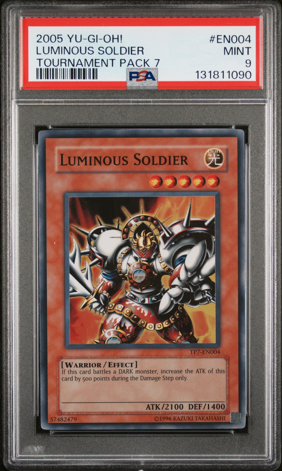 2005 YU-GI-OH! TOURNAMENT PACK 7 #EN004 LUMINOUS SOLDIER PSA 9