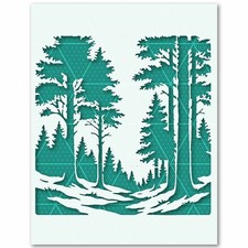 Pine Tree Stencil   Forest Evergreen Woodland Nature Mountain Christmas